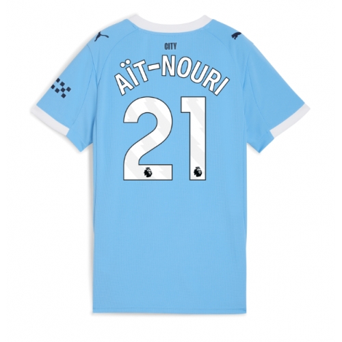 Billige Fotballdrakt Manchester City Rayan Ait-Nouri #21 Replika Hjemmedrakt Dame 2025-26 Kortermet Billige Fotballdrakt Manchester City Rayan Ait-Nouri #21 Replika Hjemmedrakt Dame 2025-26 Kortermet